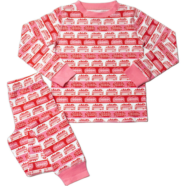 Kids Holiday Pajamas, DD Bus Stripe