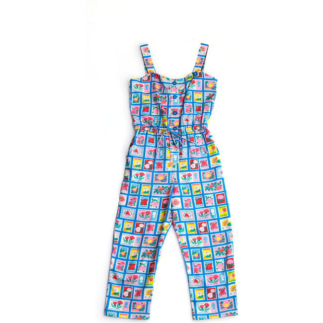 Jessie Easy Fit Sleeveless Drawstring Waist Straight Leg Jumpsuit, Stamp