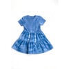 Cameron Soft Cotton Poplin Easy Fit Crew Neck Short Sleeve T-Shirt Dress, Shibori - Dresses - 1 - thumbnail