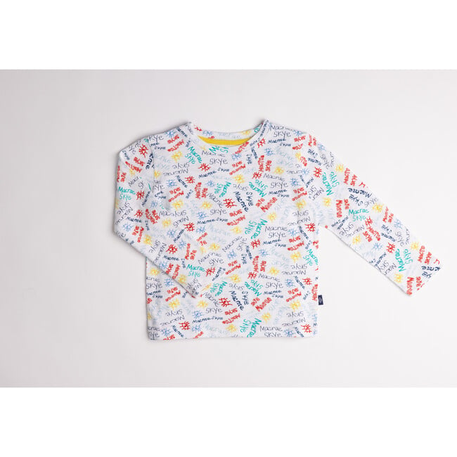 Charlie Crew Neck Long Sleeve Printed T-Shirt, Crayon Print