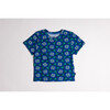 Carlee Cotton Blend Easy Fit Crew Neck Short Sleeve T-Shirt, Blue Poppy - T-Shirts - 1 - thumbnail