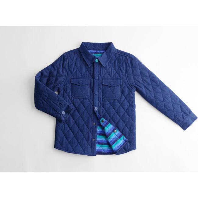 Harrison Quilted Long Sleeve Shirt, Indigo Chambray