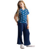 Carlee Cotton Blend Easy Fit Crew Neck Short Sleeve T-Shirt, Blue Poppy - T-Shirts - 3