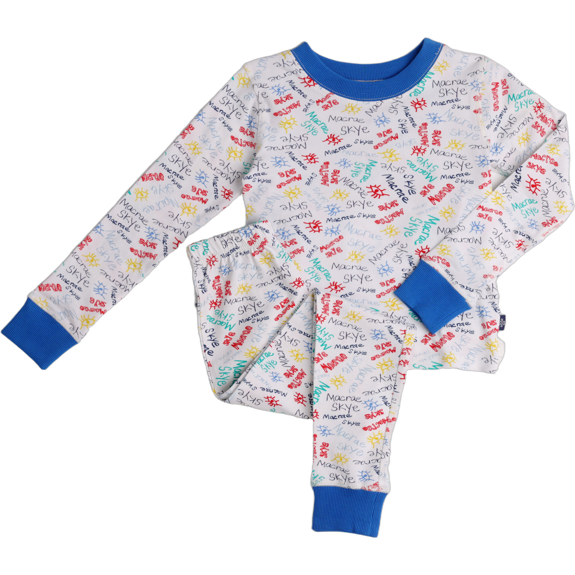 All Day Long Cuffed Pajamas, Macrae Skye Crayon Print - Pajamas - 1