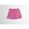 Corduroy Snap Front Short Skirt, Bubblegum - Skirts - 1 - thumbnail