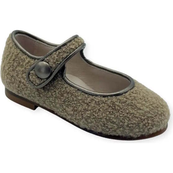 Charlotte Mary Jane Shoes, Taupe Bouclé