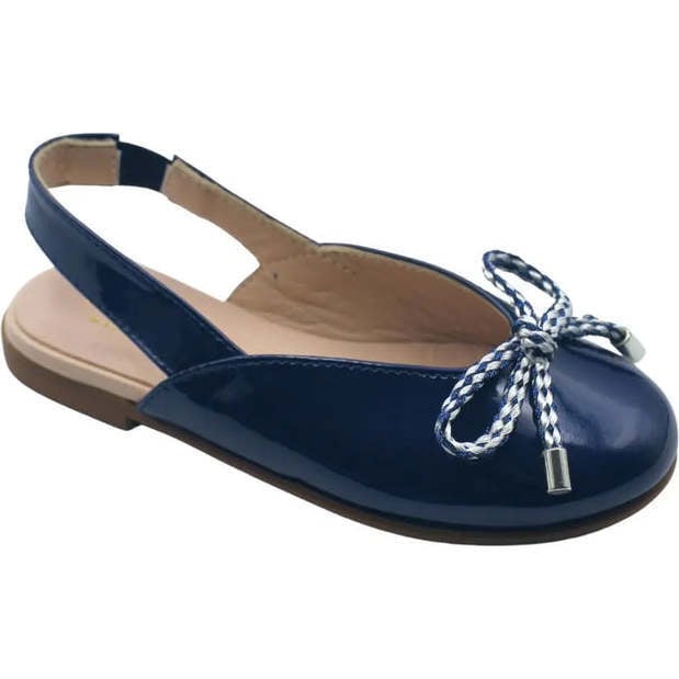 Karina Slingback Shoes, Navy Patent Leather