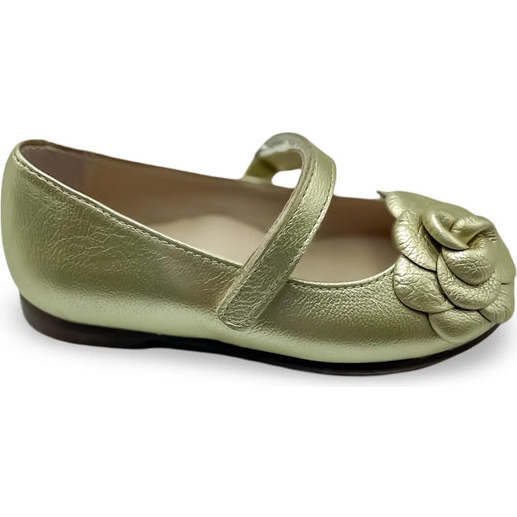 Camille Mary Jane Shoes, Gold Leather - Mary Janes - 3