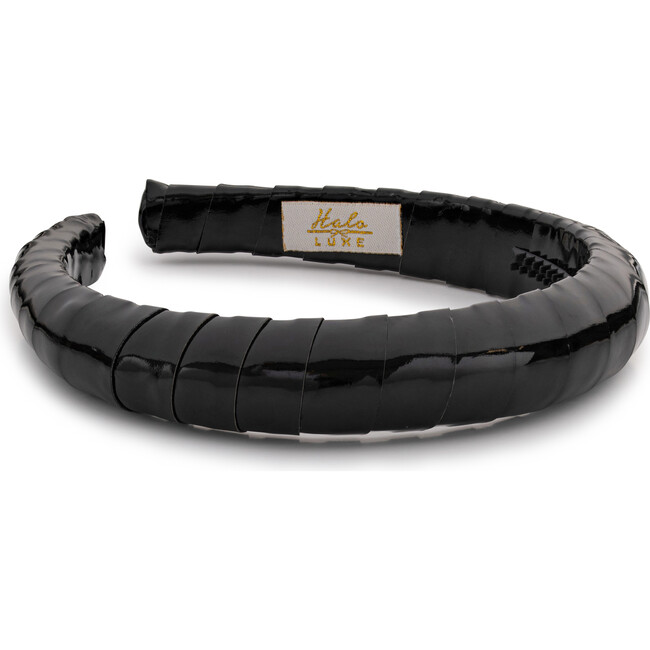 Taffy Patent Leather Padded Wrapped Headband, Black