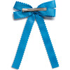 Gumdrop Scalloped Satin Bow Clip, Cobalt - Bows - 2