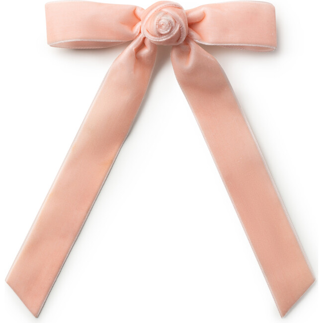 Rosette Velvet Long Tail Clip, Ballet Slipper