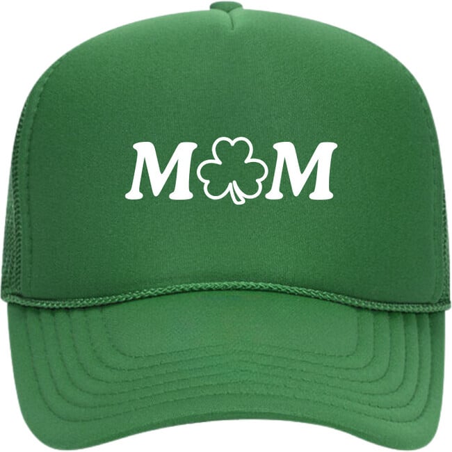 Mom Shamrock Trucker Hat, Green