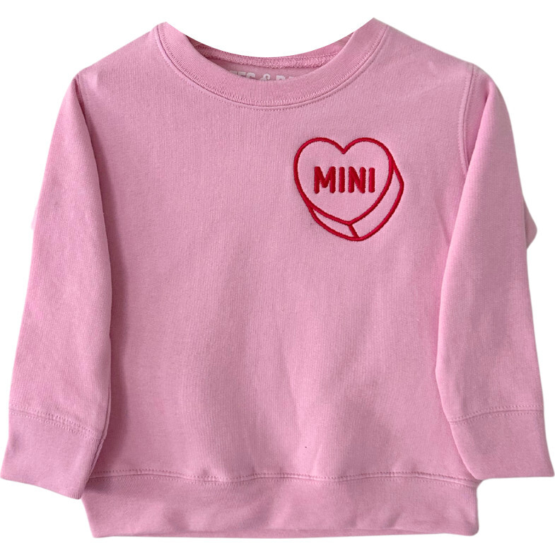 Luv Letters Stitch Embroidered Mini Sweatshirt, Pink - Sweatshirts - 1