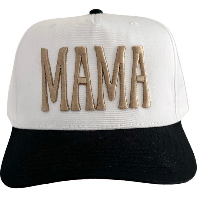 MAMA Embroidered Hat, White/Black