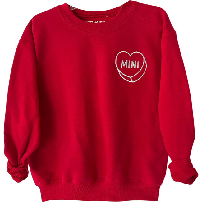 Luv Letters Stitch Embroidered Mini Sweatshirt, Red