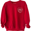 Luv Letters Stitch Embroidered Mini Sweatshirt, Red - Sweatshirts - 1 - thumbnail