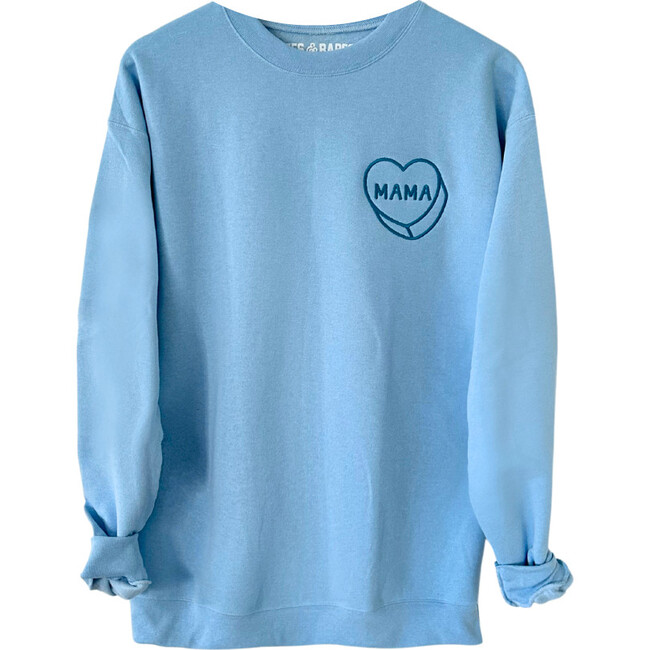 Luv Letters Stitch Embroidered Mama Sweatshirt, Blue