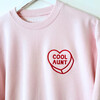 Luv Letters Stitch Embroidered Cool Aunt Sweatshirt, Pink - Sweatshirts - 3