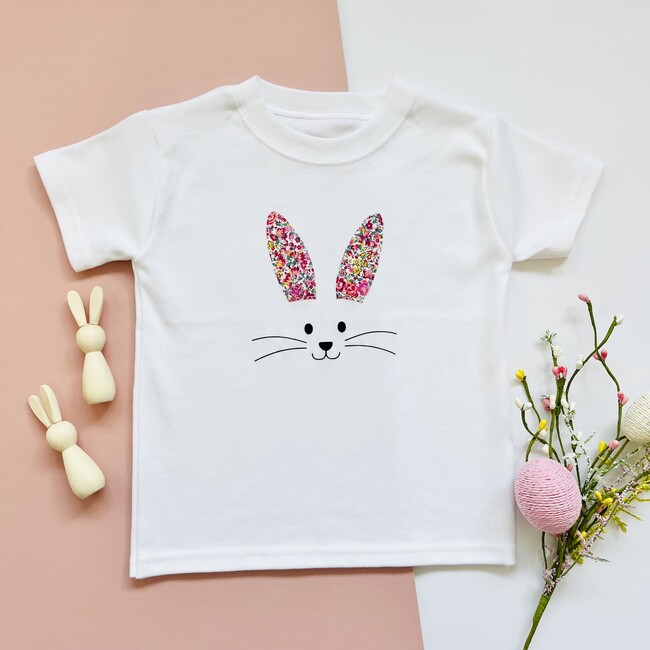 Liberty of London Childrens Bunny Face Short Sleeve T-Shirt, White - T-Shirts - 2