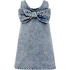 Crystal Heart Denim Bow Dress - Dresses - 1 - thumbnail