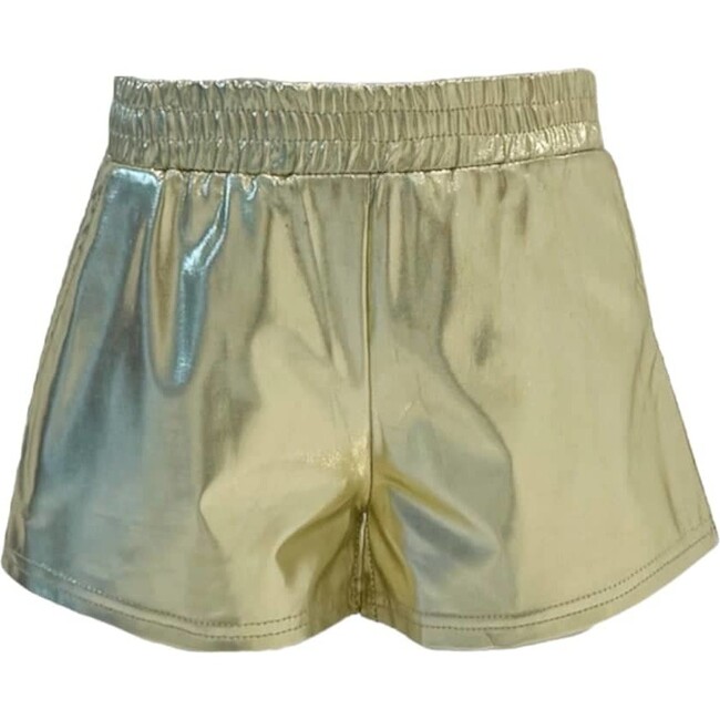 Metallic Track Shorts Gold