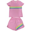 Rainbow Sequin Short Set Pink - Mixed Apparel Set - 1 - thumbnail