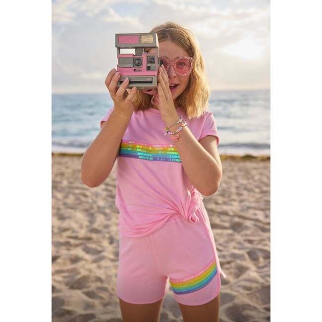 Rainbow Sequin Short Set Pink - Mixed Apparel Set - 3