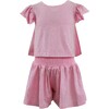 Pink Crystal Ruffle Short Set - Mixed Apparel Set - 1 - thumbnail