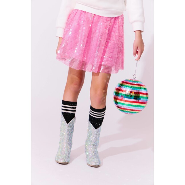 Bubble Gum Hot Pink Sequin Skirt - Skirts - 2