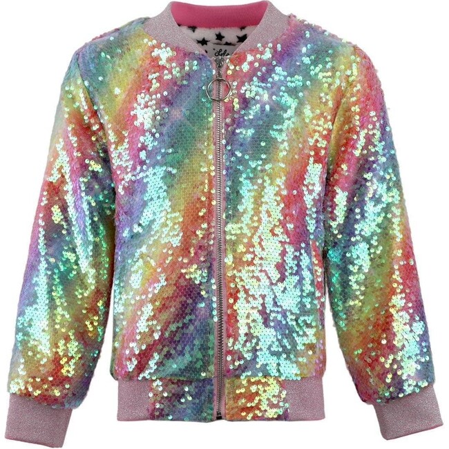 Shimmer Rainbow Sequin Bomber