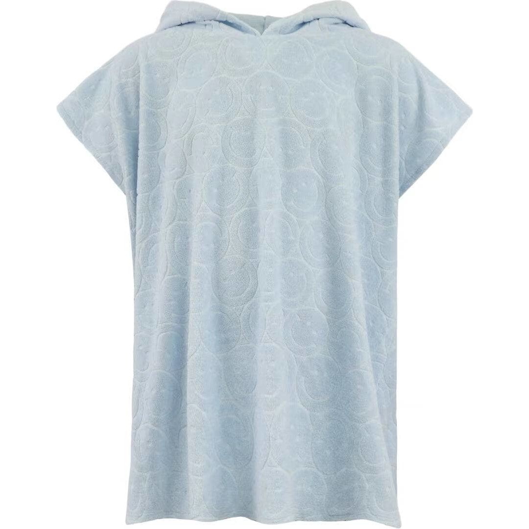 Embossed Emoji Terry Poncho Blue - Cover-Ups - 1