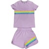 Rainbow Sequin Short Set Lavender - Mixed Apparel Set - 1 - thumbnail