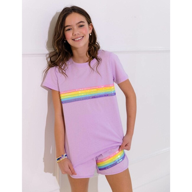 Rainbow Sequin Short Set Lavender - Mixed Apparel Set - 4