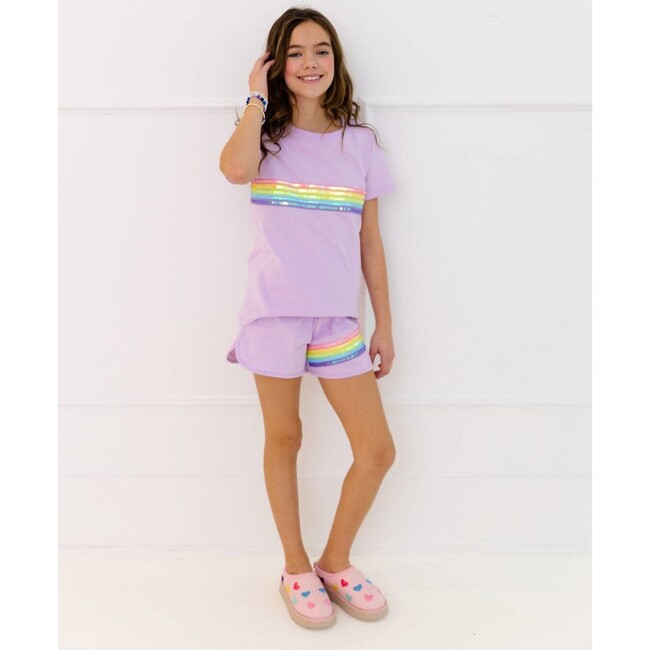 Rainbow Sequin Short Set Lavender - Mixed Apparel Set - 5
