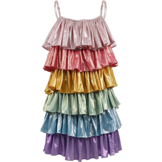 Rainbow Metallic Tiers Dress