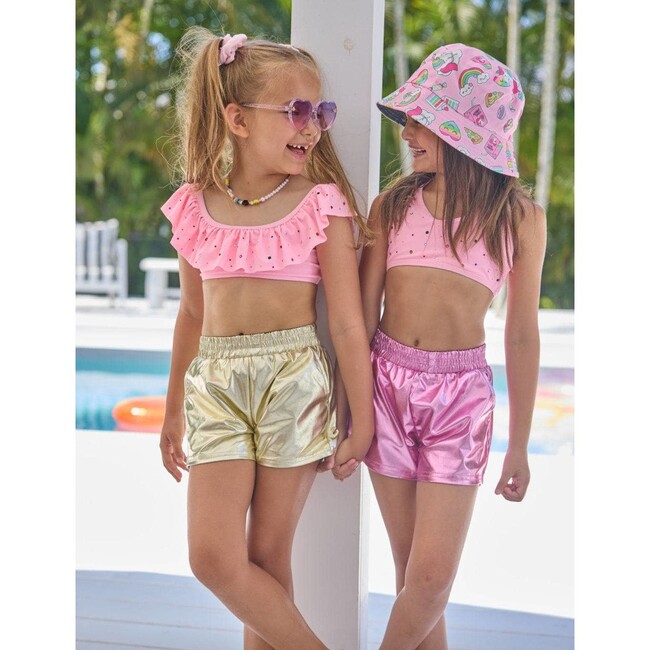 Metallic Track Shorts Pink - Shorts - 2