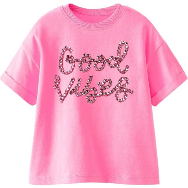 Pink Crystal Good Vibes T-shirt