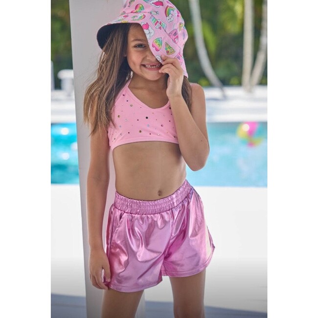 Metallic Track Shorts Pink - Shorts - 3