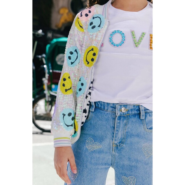 Rainbow Emoji Sequin Bomber - Jackets - 4