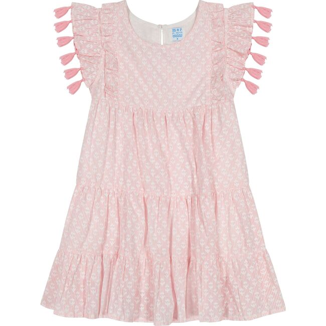 Sophie Girl's Tassel Dress Rose Stripe, Rose