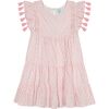 Sophie Girl's Tassel Dress Rose Stripe, Rose - Dresses - 1 - thumbnail