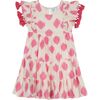 Sophie Girl's Tassel Dress White Pink Ikat, Pink - Dresses - 1 - thumbnail