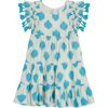 Sophie Girl's Tassel Dress Cream Aqua Ikat, Aqua - Dresses - 1 - thumbnail