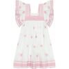 Serena Girl's Tassel Dress White Pink Frangipani, Pink - Dresses - 1 - thumbnail