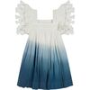 Serena Girl's Tassel Dress Blue Ombre, Blue - Dresses - 1 - thumbnail