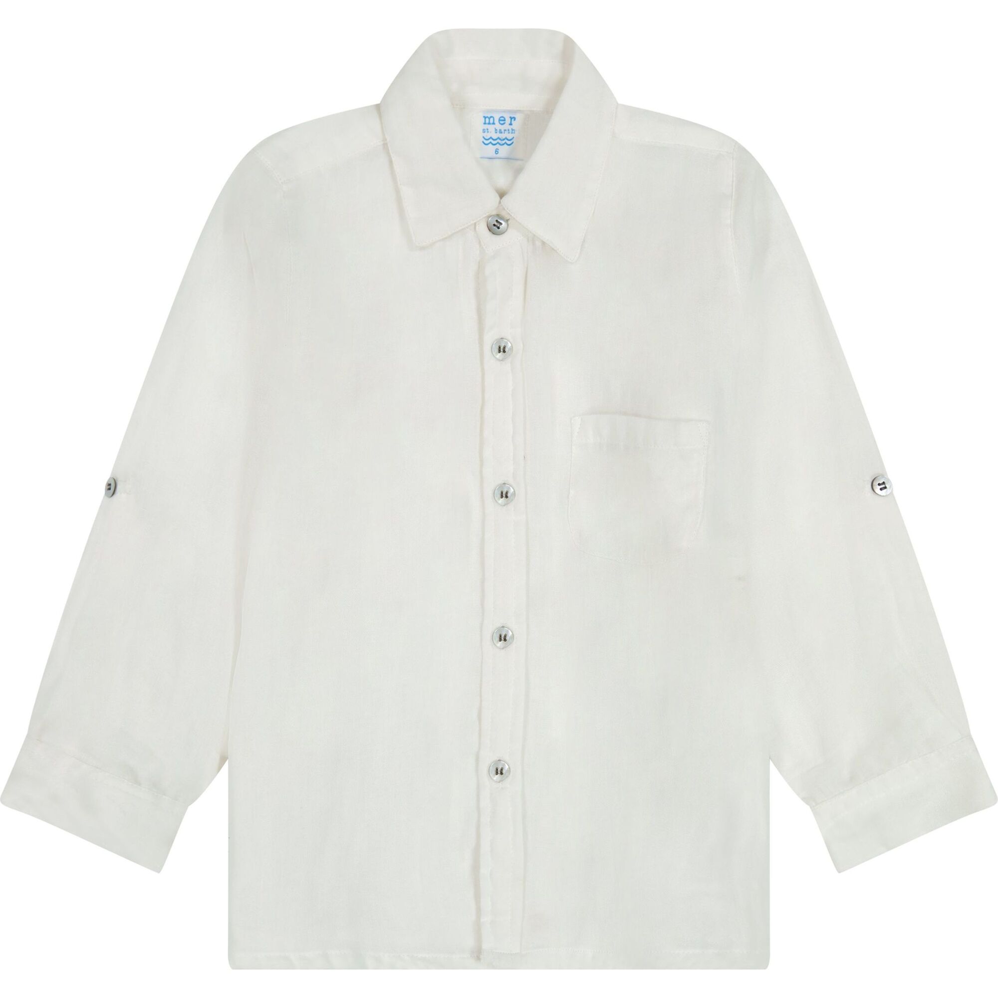 Remi Boy's Button Front Shirt White, White - Button Downs - 1