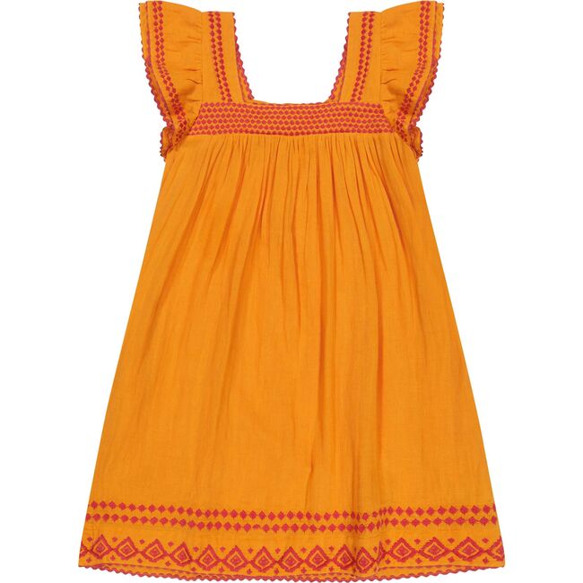 Mini Sandrine Women's Dress Sunkist Embroidery, Orange