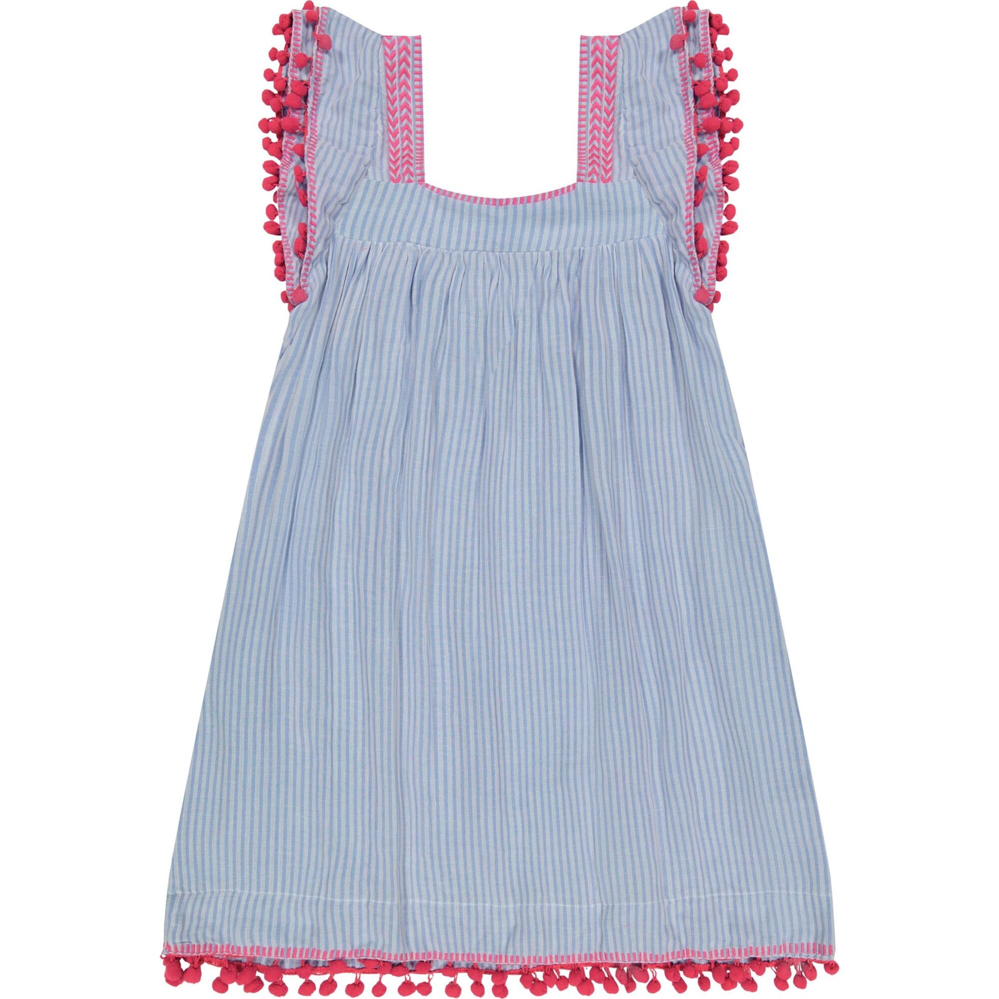 Mini Sandrine Women's Dress Sea Stripe Embroidery, Blue - Shorts - 1