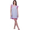 Mini Sandrine Women's Dress Sea Stripe Embroidery, Blue - Shorts - 4