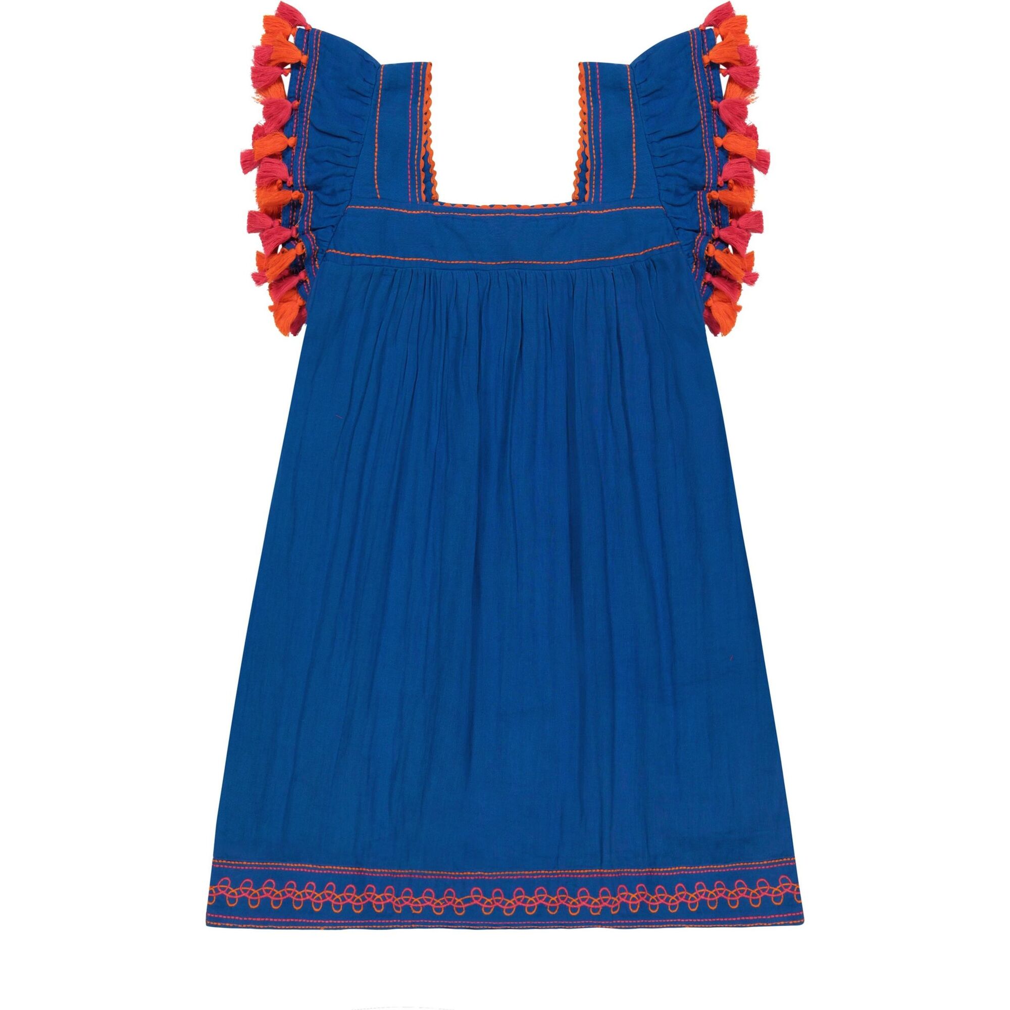 Mini Sandrine Women's Dress Classic Blue Embroidery, Blue - Shorts - 1